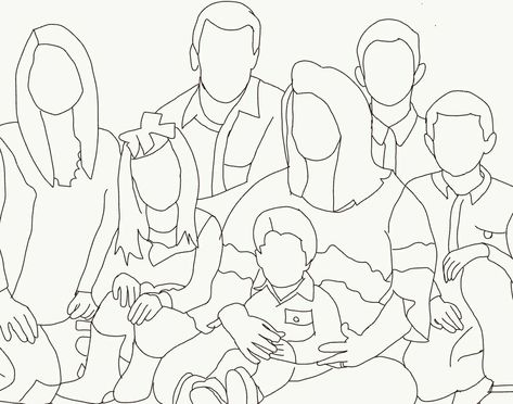 Family Template Drawing, Family Outline Drawing, Digital Family Portrait Illustration, Family Picture Drawing, Camp Pictures, Illustrated Family Portrait, Winter Family Pictures, Family Portrait Drawing, Family Sketch