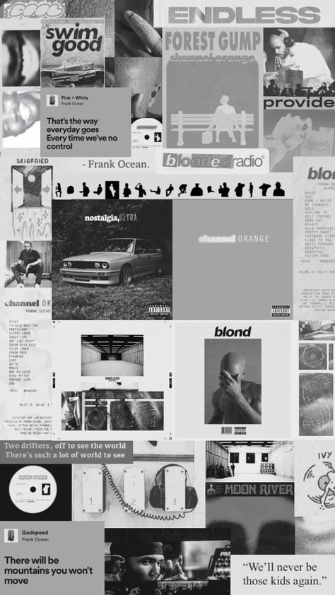 frank ocean collage #frankocean #frankoceanmusic #collages #music #blonde  #channelorange #nostalgiaultra #endless #lyrics Frank Ocean Novacane Wallpaper, Frank Ocean Background, Frank Ocean Homescreen, Frank Ocean Lyrics Wallpaper, Frank Ocean Black And White, Endless Frank Ocean, Frank Ocean Collage, American Wedding Frank Ocean, Aesthetic Frank Ocean