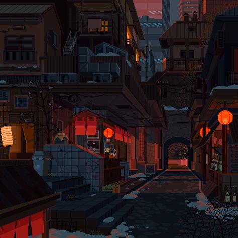 The Alleyway | Pixel Art | Know Your Meme How To Pixel Art, Pixel Art Landscape, Arte Gif, 8 Bit Art, Pixel Art Background, Pixel Animation, Arte 8 Bits, 8bit Art, Cool Pixel Art