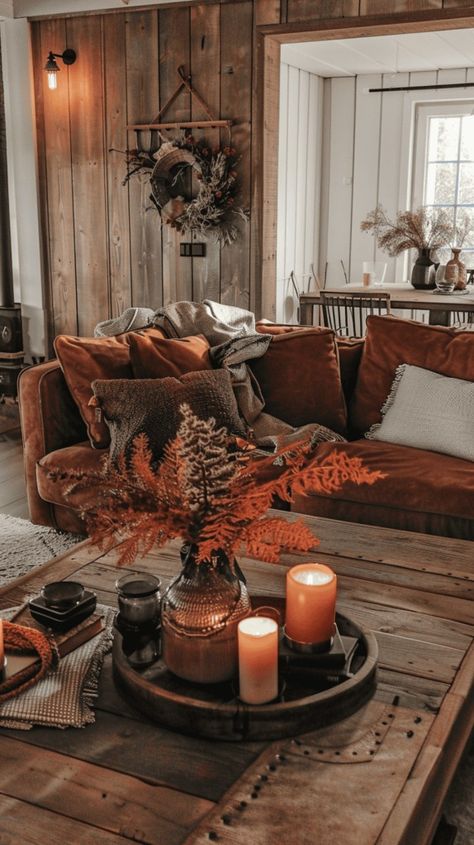 52 Black And Rust Living Room Decor Ideas Moss Green And Rust Living Room, Decor For Tv Stand Ideas Living Rooms, Rustic Orange Living Room, Rust And Black Living Room, Colonial Decor Living Room, Rust Sofa Living Room Ideas, Rust Living Room Decor Burnt Orange, Rust Living Room Decor, Rust Couch Living Room Ideas