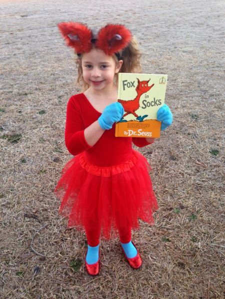 The Great Wide Whimsical World of Dr. Seuss Costumes | The Lone Girl in a Crowd Fox In Socks Costume, Dr Seuss Diy Costumes, Dr Seuss Fox In Socks, Dr. Seuss Costumes, Seuss Costumes, Dr Seuss Costumes, Book Characters Dress Up, Fox In Socks, Dr Seuss Crafts