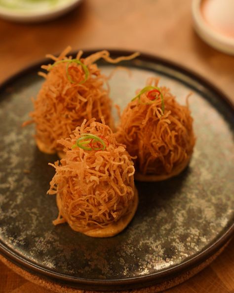 Mala Cream Shrimp Ball Dim Sum - recreated from Netflix’s Culinary Class Wars Crunchy Shrimp Balls, Culinary Class Wars, Mala Sauce Recipe, Shrimp Dim Sum, Dumplings Aesthetic, Mala Sauce, Shrimp Ball, Shrimp Balls, Dim Sum Recipes