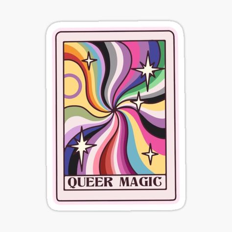 "Queer Magic tarot card" Sticker for Sale by nevhada | Redbubble Queer Tarot, Gay Pride Flag, Pride Flags, Tarot Card, Tarot Cards, Decorate Laptops, Kiss Cut, Vinyl Decal Stickers, Vinyl Decal