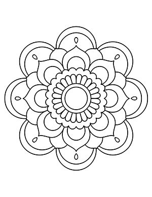 Easy Cute Mandala Art, Simple Mandala Design Easy, Henna Flower Designs Pattern, Mandalas Simple Easy, Mandala Easy Drawing, Easy Mandala Drawing Simple, Mandala Drawing To Print, Mandala Drawing For Kids, Mandala Art Easy For Beginners Flower