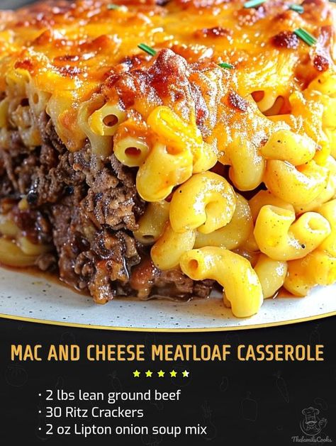 Family Cookbook Recipes | Mac and Cheese Meatloaf Casserole 🧀🍖 | Facebook Man And Cheese Meatloaf Casserole, Paula Dean Mac And Cheese Meatloaf Casserole, Macaroni And Cheese Meatloaf, Mac N Cheese Meatloaf, Mac & Cheese Meatloaf Casserole, Mac And Cheese Meatloaf Casserole Recipe, Meatloaf Mac And Cheese Casserole, Mac N Cheese Meatloaf Casserole, Mac And Cheese Meatloaf