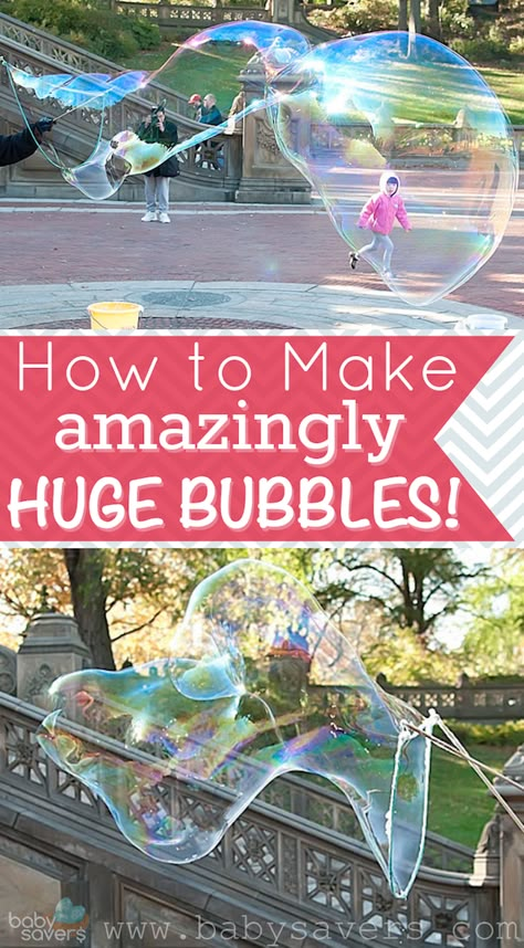 bubble solution for huge bubbles Summer Games For Preschoolers, Summer Games For Kids, Huge Bubbles, Bubbles Recipe, Bubble Station, Oppgaver For Barn, Bubble Recipe, How To Make Bubbles, Homemade Bubbles