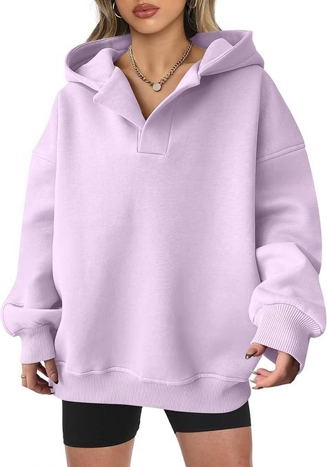 ANRABESS Womens Oversized Hoodies V Neck Sweatshirts Long Sleeve Pullover Casual Fall Teen Girls Preppy Clothes 2024 Trendy A1562 Dark Pink L at Amazon Women’s Clothing store Preppy Clothes, Oversized Hoodies, Women's Hoodies, Hooded Pullover, Oversize Hoodie, Casual Pullover, Preppy Outfits, Amazon Women, Teen Girls