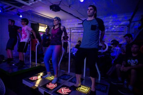 Alex and Seth Sanchez play Pump It Up, which is the Korean equivalent of “Dance Dance Revolution,” in Sanchez’ Chino Hills garage, The Igloo Arcade, on Friday night, Jan. 19, 2018. (Photo by Sarah Reingewirtz, Pasadena Star-News/SCNG) Dance Dance Revolution Arcade, Dance Revolution Game, Dance Dance Revolution Aesthetic, Dance Revolution, Dance Dance Revolution, Plant Styling, Dance Games, Chino Hills, Pump It Up