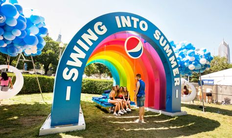 Giant Props, Event Entrance, Brand Activation, Grant Park, Experiential Marketing, Event Branding, Pride Rainbow, Festival Design, Booth Design