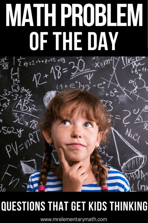 Need math problem of the day questions that enhance critical thinking skills? Watch your kindergarten, 1st, 2nd, 3rd, 4th and 5th grade students grow their mathematical thinking with these rigorous quality question types. Learn about engaging problem of the day activities here. Math Problem Of The Day, Higher Order Thinking Questions Math, 3rd Grade Math Problems, 4th Grade Math Problems, Math Template, Year 1 Maths, Math Answers, Problem Solving Activities, Math Problem Solving