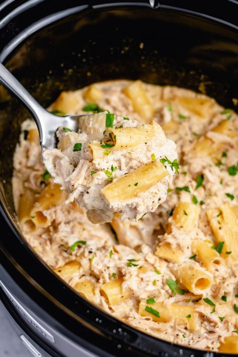 Slow Cooker Chicken Alfredo Pasta - Healthy Hearty Recipes Slow Cooker Chicken Alfredo, Easy Homemade Alfredo, Crockpot Chicken Alfredo, Hearty Recipes, Chicken Alfredo Pasta, Homemade Alfredo, Homemade Alfredo Sauce, Alfredo Pasta, Chicken Alfredo