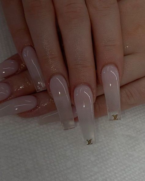 Stile Kylie Jenner, Clear Acrylic Nails, Coffin Nails Long, Bling Acrylic Nails, Summer Acrylic Nails, Clear Nails, Acrylic Nails Coffin, Coffin Nails Designs, Dream Nails