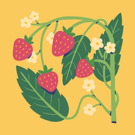 Strawberry Garden, Business Card Design Creative, Cute Strawberry, Art Et Illustration, Illustrations And Posters, Business Card Design, Strawberries, Creative Professional, Garden Art