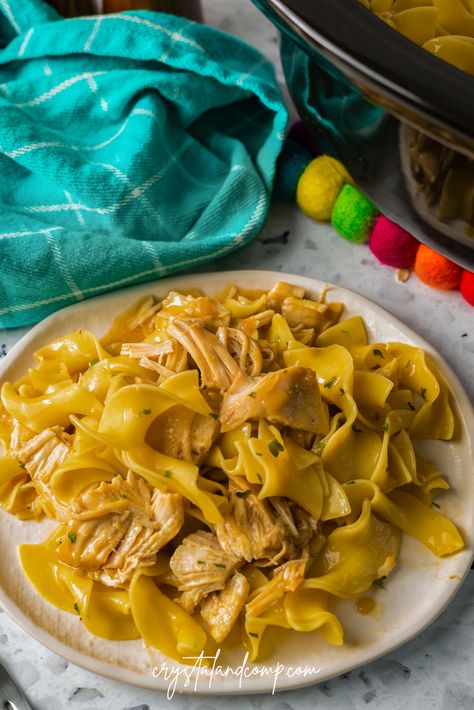 4 Ingredient Chicken and Noodles 4 Ingredient Chicken And Noodles, 4 Ingredient Chicken, Soup Onion, Onion Soup Mix Recipe, Complicated Recipes, Chicken And Noodles, Crockpot Chicken Breast, Chicken With Italian Seasoning, Easy Dinner Recipes Crockpot