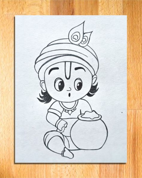 baby Krishna drawing easy with haandi, easy drawing of Krishna bal-gopal for kids || lord krishna drawing, shree krishna drawing, how to draw lord krishna, lord krishna with flute drawing, easy drawing of lord krishna, shree krishna thakur line art, lord krishna drawing ideas, art videos, god drawing, pencil drawing, simple drawing, line arts, drawing tutorial, vivek art academy. Lord Krishna Drawing Easy Cute, Cute Krishna Drawing Pencil, Gopal Krishna Drawing, Krishna Drawing Simple Easy, Krishna Simple Art, Nice Drawings Creative, Easy Drawings Of Lord Krishna, Lord Krishna Simple Drawing, Krishna Painting Easy For Kids