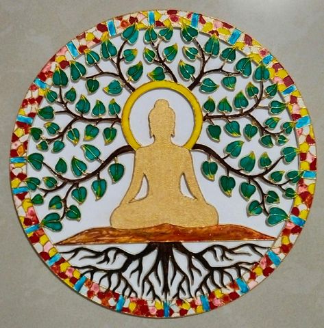 Glass color on 12" Circle mdf board Sa Art, Buddha Drawing, Inspiration Pics, Sketches Pencil, Art Centre, Art And Craft Videos, Mdf Board, Paint Art, Painting Art Projects