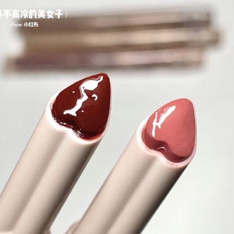 Flortte Heart Lipstick, Flortte Heart Jelly Lipstick, Korean Makeup Lipstick, Coquette Lipstick, Cute Lipstick Korean, Coquette Makeup Brands, Heart Jelly Lipstick, Coquette Makeup Products Aesthetic, Jelly Lipstick