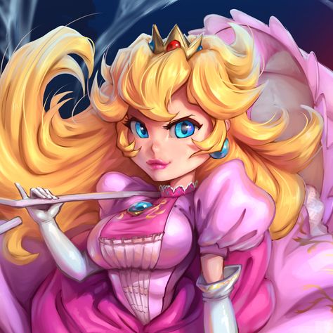 Bitch Peach, David Akin on ArtStation at https://www.artstation.com/artwork/8loBqO Mario Y Luigi, Super Princess, Mario Fan Art, Nintendo Princess, Princesa Peach, Peach Art, Nintendo Characters, Super Mario Art, Mario Art