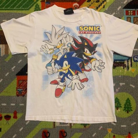 Sonic Shirt, Sonic The Hedgehog Shirt, Sonic Merch, Sonic Youth Shirt, Sonic Shirt Vintage, Vintage Cartoon Print Fan Merchandise T-shirt, Cartoon Shirts, Sonic, Sonic The Hedgehog