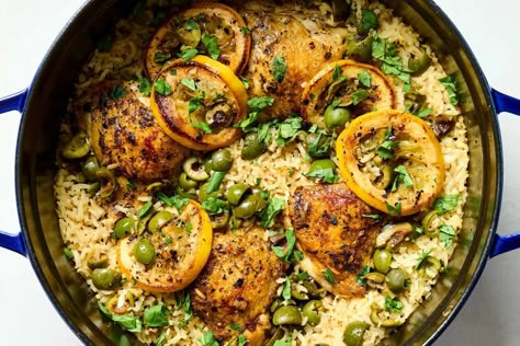 One-Pot Chicken and Rice With Caramelized Lemon Recipe One Pot Chicken And Rice With Carmelized Lemon, Caramelized Lemon, One Pot Chicken And Rice, New York Times Recipes, Nyt Recipes, Flexitarian Recipes, Chicken And Rice Dishes, Lemon Recipe, Main Entrees