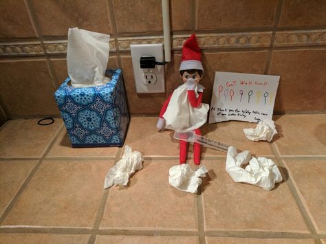 One of the girls was sick so she wasn't feeling well and left a get well soon note. Elf On The Shelf Get Well Soon, Sick Elf On The Shelf Ideas, Awesome Elf On The Shelf Ideas, Elf Antics, Feeling Well, Elf Ideas, Elf On The Shelf Ideas, Get Well Soon, Shelf Ideas