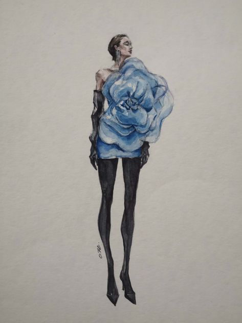 Nature Fashion Illustration, Flower Dress Drawing, Fashion Illustration Portfolio, Fashion Sketchbook Inspiration, Fashion Model Sketch, Fashion Illustration Tutorial, Fashion Illustration Collage, Fashion Design Books, Fashion Figure Drawing