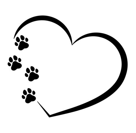 Dog Clipart Black And White, Graphic Art Black And White, Paw Print With Heart, Dog Quotes Love, Glamour Nails, Love Graphic, White Artwork, Art Black And White, Adobe Suite