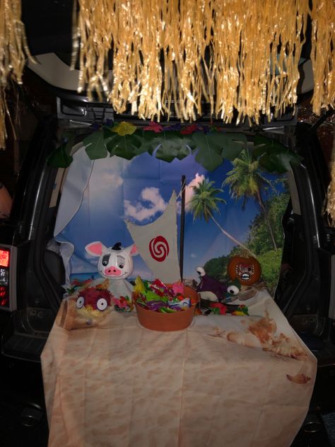 Disney Moana theme trunk or treat Trunk Or Treat Moana Theme, Moana Trunk Or Treat Ideas For Cars, Trunk Or Treat Moana, Moana Trunk Or Treat Ideas, Moana Trunk Or Treat, Trunk Or Treat Ideas, Moana Theme, 2024 Halloween, Disney Moana