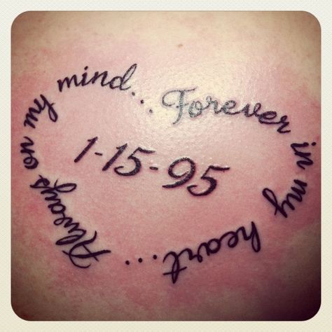 Tattoo In Memory of  <3 Sharpie Tattoo, Tattoos For Dad Memorial, Memorial Tattoo Quotes, Rip Tattoo, Tribute Tattoos, Date Tattoos, Remembrance Tattoos, Tattoos Geometric, Geniale Tattoos