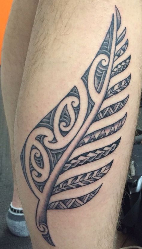 Maori inspired silver fern | Fern tattoo, Maori tattoo ... #smalltattoo #tattooideas Maori Fern Tattoo, Silver Fern Tattoo New Zealand, Silver Fern Tattoo, Maori Tattoo Frau, Maori Tattoo Meanings, Ta Moko Tattoo, Tato Maori, New Zealand Tattoo, Ta Moko