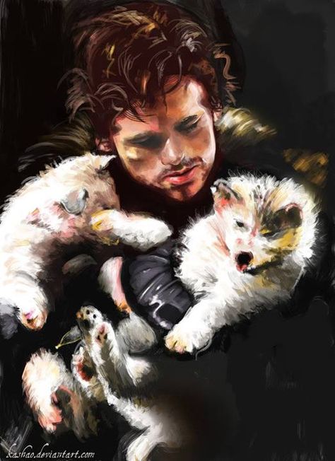 Robb by Kashao Robb Stark Art, Game Of Thrones Series, Art Wolf, Robb Stark, The North Remembers, Asoiaf Art, King In The North, Hbo Game Of Thrones, Dire Wolf