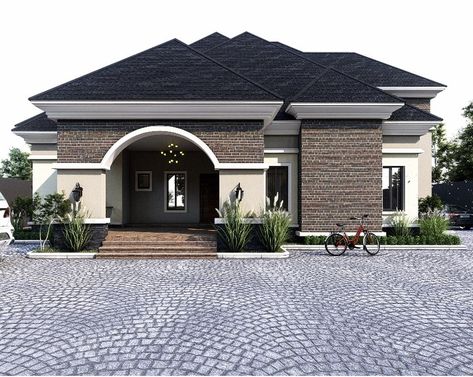 Architecture Bungalow Design, Nigeria Duplex Design, Nigeria Bungalow Designs, Nigerian Duplex House Design, Nigerian House Design Exterior, Bungalow House Design Nigeria, Gatehouse Design, Nigeria House Design, Modern House Front Elevation