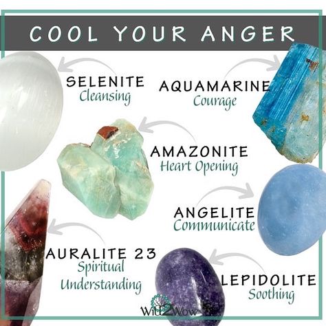 Crystals For Anger Issues, Crystals For Anger Management, Crystals For Anger, Crystal Knowledge, Staff Magic, Feeling Angry, Wicca Recipes, Green Witchcraft, Witch Garden