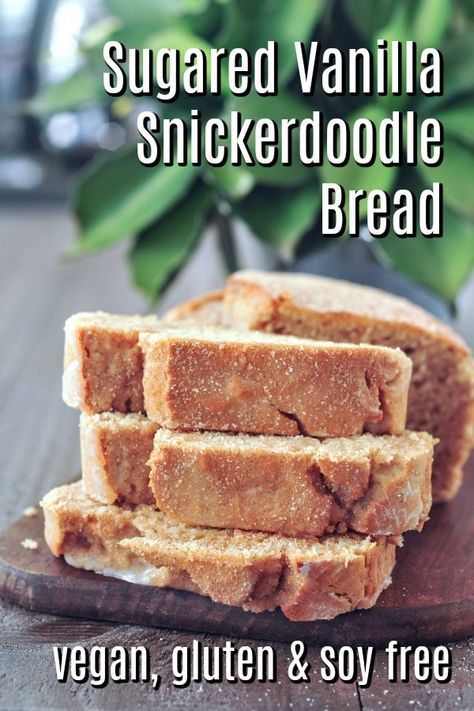 Sugared Vanilla Snickerdoodle Bread @spabettie #vegan #glutenfree #soyfree #dessert #cake Killer Cake, Crock Recipes, Vegan Bakes, Snickerdoodle Bread, Vegan Breads, Sicilian Food, Vegan Bread Recipe, Bread Pudding With Apples, Homemade Breads