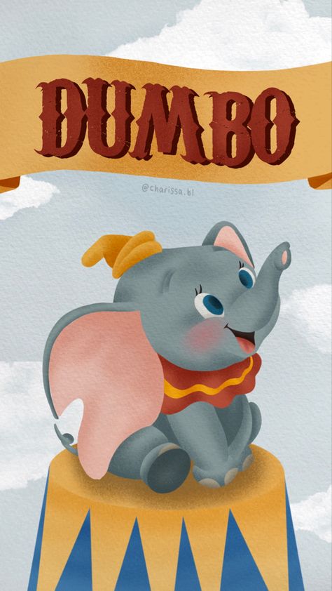 Dumbo Iphone Wallpaper, Dumbo Color Palette, Dumbo Background, Disney 100 Wallpaper, Dumbo Wallpaper Iphone, Disney Dumbo Wallpaper, Dumbo Illustration, Dumbo Aesthetic, Disney Dumbo Tattoo