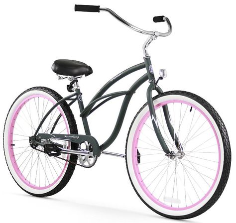 Women Bicycle, Beach Cruiser Bicycle, Cruiser Bikes, Beach Cruisers, Beach Cruiser Bike, Pink Rims, Beach Cruiser Bikes, Speed Bicycle, Comfort Bike