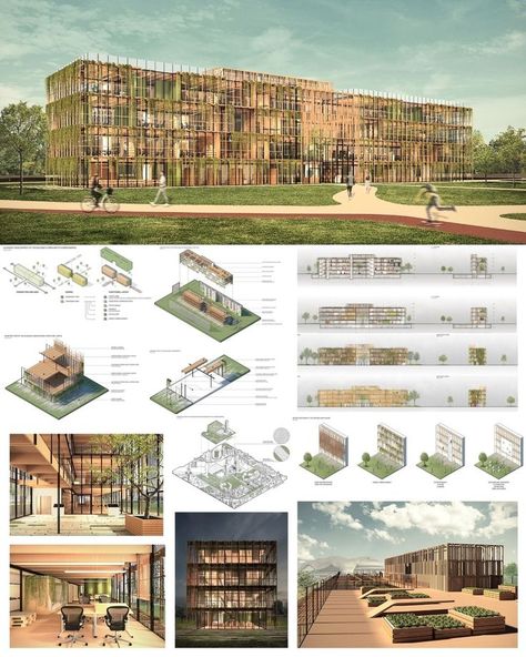 Office Building Architecture Concept, Demountable Architecture, University Building Architecture, Cycling Architecture, Retrofit Architecture, Poland University, Green Office Building, Sustainable Green Architecture, Green Building Concept