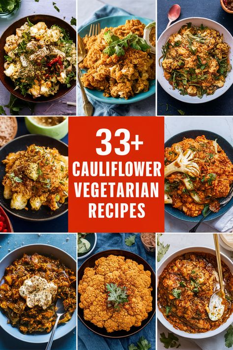 Fancy Vegetarian Dinner, Vegetarian Cauliflower Recipes, Roasted Cauliflower Tacos, Sticky Sesame Cauliflower, Tasty Cauliflower, Creamy Soups, Roasted Cauliflower Soup, Spiced Cauliflower, Cauliflower Tacos