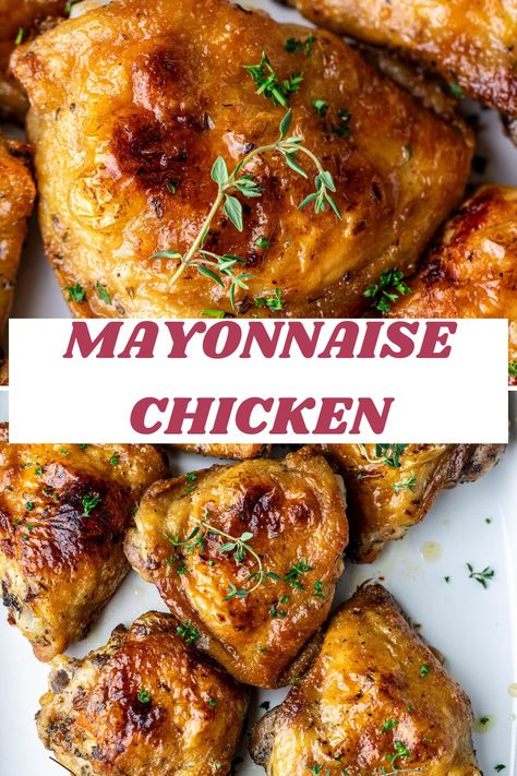 How to make the best Mayonnaise Chicken. Add this easy weeknight dinner to your rotation. The chicken is juicy and loaded with flavor. Mayo is the secret ingredient that takes it to the next level. Chicken Mayo Recipes, Mayonnaise Chicken, Chicken Mayo, Mayo Chicken, Chicken Breast Recipes Baked, Favorite Recipes Chicken, Random Recipes, Dinner Plans, Easy Weeknight Dinner