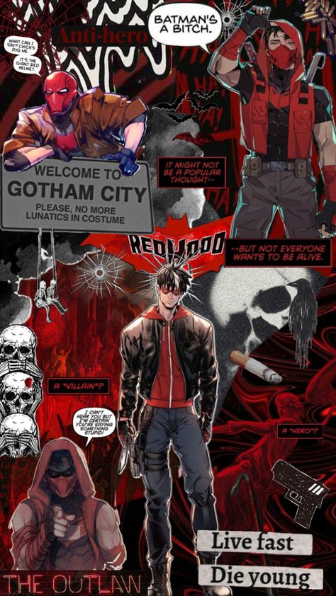 #redhood Red Nightwing, Nightwing And Red Hood, Nightwing Wallpaper, Red Hood Dc, Jason Todd Robin, Red Helmet, Red Hood Jason Todd, Batman Comic Art, Tim Drake