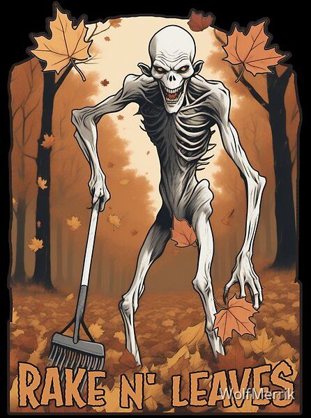 It is that time of year when even The Rake breaks out its rake and starts to pile up the leaves. The Rake Creature, The Rake, Rake Creature, Fall Yard Work, Yard Work, Creature Concept Art, Creature Concept, Halloween Funny, Creature Art