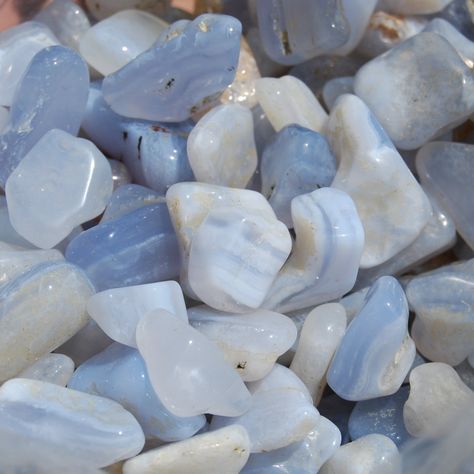 Blue Lace Agate Crystal Tumbled Stones Chakra Throat, Crystal Aesthetic, Mermaid Aesthetic, Crystal Grids, Self Expression, Pretty Rocks, Cool Rocks, Crystal Set, Minerals And Gemstones