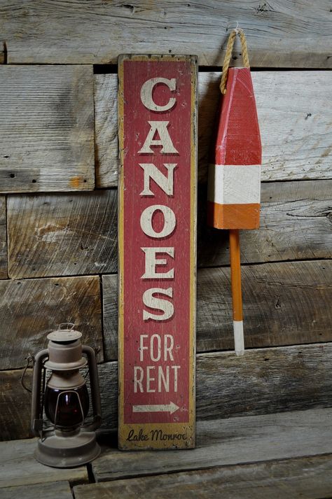 Canoe Sign, Outdoor Canoe Sign, Canoe Decor, Wooden Canoe Sign, Canoe Boat, Outdoors Lover, Wildlife, Rustic Handmade Wood Sign Decor - Etsy Canoe Decor, Camp Bedroom, Knotty Pine Trim, Camp Signs, Camp Decor, Pine Trim, Ski Party, Wooden Canoe, Glamping Party