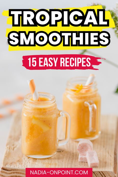 Food cravings! Here are some of the best Tropical Smoothies to enjoy in the summer and any season! smoothies recipes tropical | smoothies like tropical smoothie | tropical green smoothies | healthy tropical fruit smoothies | how to make tropical smoothies | yummy tropical smoothies | Tropical smoothies healthy. #smoothies #tropical #foodies Green Smoothies Healthy, Tropical Smoothies, Fig Smoothie, Mango Avocado Smoothie, Fruit Milkshake, Tropical Fruit Smoothie, Recovery Smoothie, Antioxidant Smoothie, Tropical Smoothie Recipes