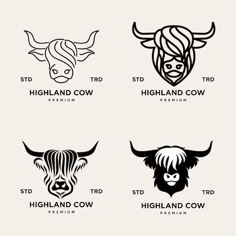 Highland cow head Vectors & Illustrations for Free Download | Freepik Highland Cow Illustration, Icon Logo Design, Cow Logo, Cow Illustration, Highland Cows, Highland Cattle, Cow Head, Highland Cow, Cricut Ideas