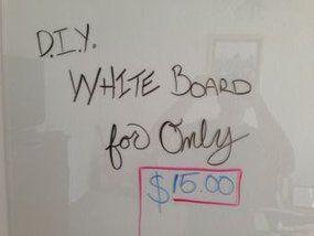 DIY Glass Dry Erase Board $15 Diy White Board, Glass White Board, Diy Dry Erase Board, Diy Whiteboard, Diy Tableau, Glass Dry Erase Board, Dry Erase Calendar, Writing Boards, Rope Shelves