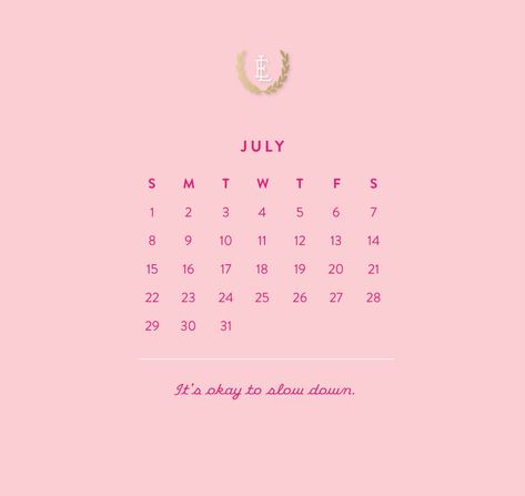 July Aesthetic Calendar, July Calendar Design, July Wallpaper Iphone Calendar, Cute July Calendar 2024, July 2020 Calendar, Calendar To Print, Iphone Calendar, 7th Month, Pink Calendar