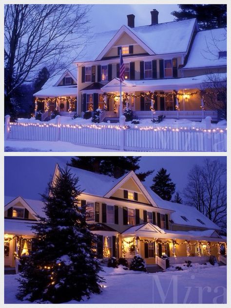 Vermont, Woodstock, B&B, inn, Christmas, The Jackson House Inn Vermont Woodstock, Christmas Inn, Woodstock Vermont, American Christmas, Christmas Romance, New England States, Christmas Ephemera, Romantic Christmas, New England Homes