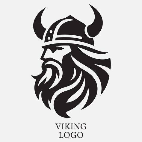 Viking logo template | Premium Vector #Freepik #vector Viking Logo Design, Vikings Design, Viking Vector, Viking Tattoos For Men, Soap Logo, Viking Warrior Tattoos, Vikings Beer, Norse Mythology Tattoo, Viking Head