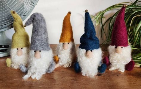 Tomte Gnome, Curly Beard, Felt Gifts, Scandinavian Gnomes, Tears Of Joy, All Is Well, Felt Art, Needle Felted, Needle Felting